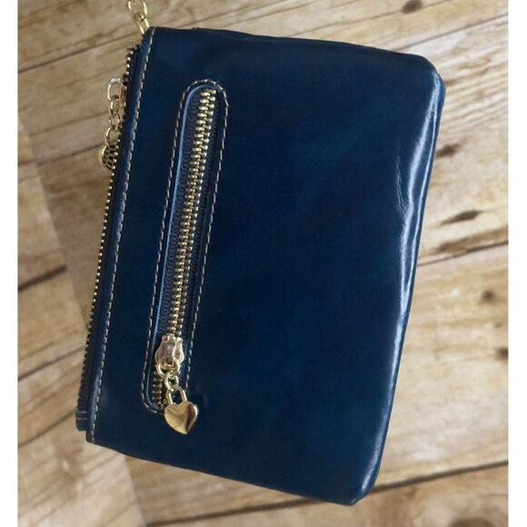 SMALL LEATHER MINIMALIST COMPACT FUNCTIONAL KEYCHAIN POUCH ZIPPER CARD WALLET - Picture 5 of 5